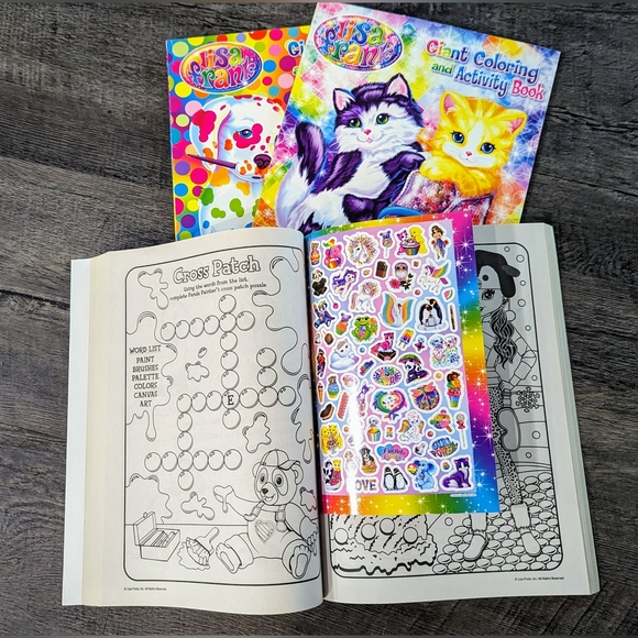 2014 LISA FRANK Coloring Books Lot Coloring Activity Pages w Stickers Lot of 3 - Picture 3 of 4